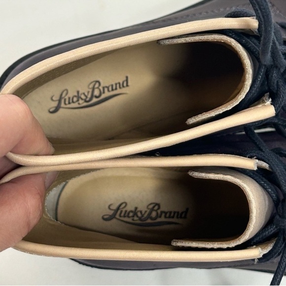 Lucky Brand LK-November Ombre Cream and Purple Leather Boots - Picture 11 of 13